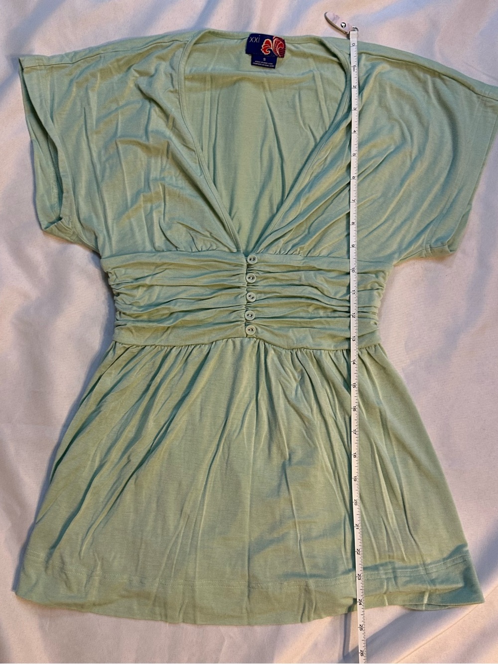 Y2K Forever21 Light Green V-Neck Top - SMALL - Picture 7 of 8